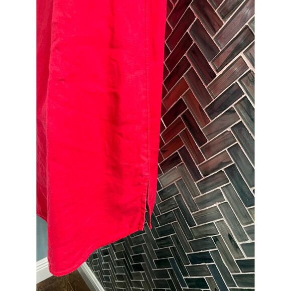 WOMENS ANTIBES BLANC 100% LINEN DARK PINK HALTER HI LO SUNDRESS SIZE SMALL - Picture 5 of 10